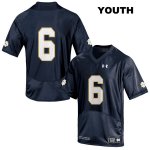 Notre Dame Fighting Irish Youth Tony Jones Jr. #6 White Under Armour No Name Authentic Stitched College NCAA Football Jersey QJY3299QQ